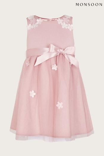 Monsoon Baby Pink Layla 3D Scuba Dress (N01830) | £45 - £50