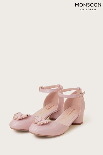Monsoon Pink Pearly Butterfly Two-Part Heels (N01844) | £29 - £33