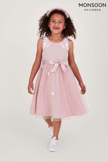 Monsoon Pink Layla 3D Scuba Dress (N01888) | £55 - £65