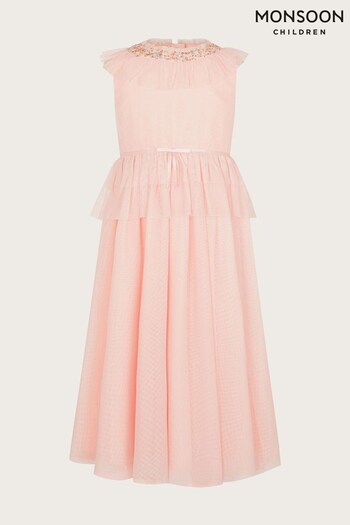Monsoon Pink Land of Wonder Ruffle Maxi Dress (N01892) | £65 - £75