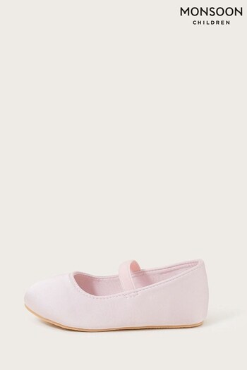 Monsoon Baby Pink Sadie Satin Walker Shoes (N01923) | £22
