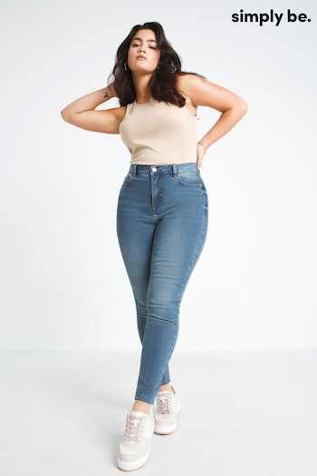 Simply Be Blue 24/7 Skinny Jeans Thigh (N01930) | £24