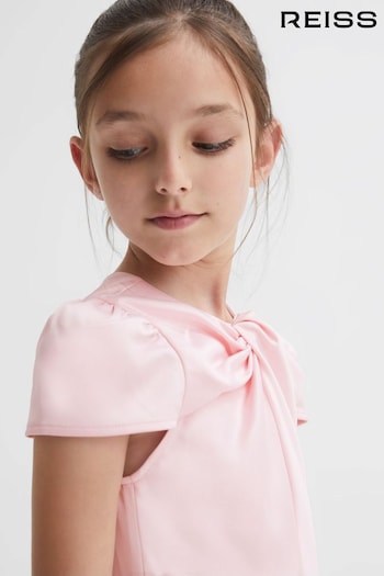 Reiss Pink Maria Junior Knot Detail Dress (N02000) | £70