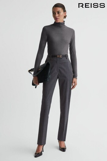Reiss Grey Melange Sonny Slim Fit Wool Blend Trousers (N02022) | £168