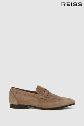 Reiss Stone Bray Suede Slip On Loafers (N02085) | £178