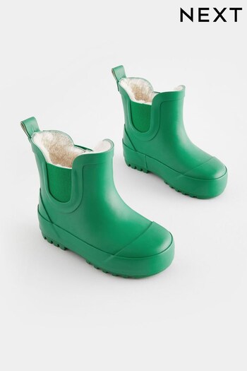 Bright Green Warm Lined Ankle Wellies (N02110) | £15 - £18