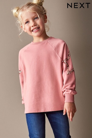 Pink Star Shape Sequin Long Sleeve T-Shirt (3-16yrs) (N02119) | £12 - £17