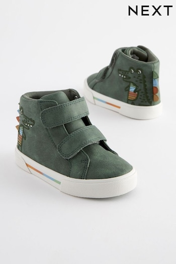 Mineral Green Crocodile Standard Fit (F) Warm Lined Touch Fastening Felicity Boots (N02129) | £18 - £22
