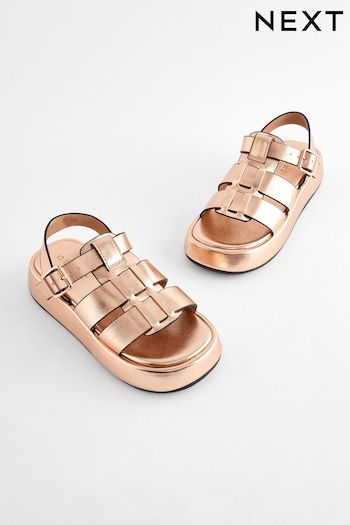 Rose Gold Chunky Gladiator Sandals voladoras (N02147) | £24 - £31