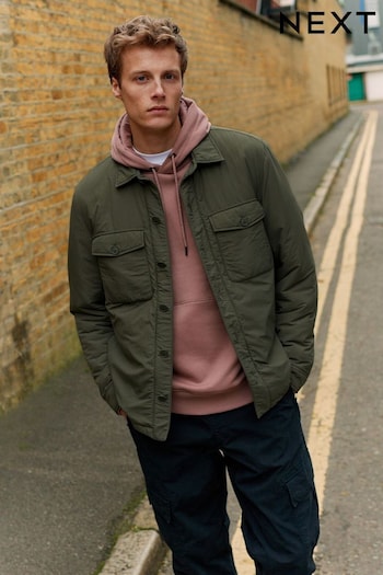 Sage Green Quilted Shacket (N02167) | £55