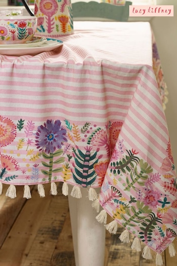 Lucy Tiffney Stripe Tassled Tablecloth (N02185) | £42 - £48