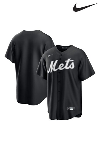 Nike basketball Black New York Mets Nike basketball Replica Fashion Jersey (N02229) | £47