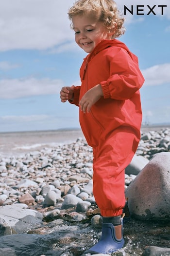 Red Waterproof Fleece Lined Puddlesuit (3mths-7yrs) (N02241) | £22 - £26