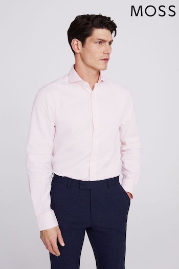 MOSS Tailored Fit Pink Dobby Shirt (N02260) | £50