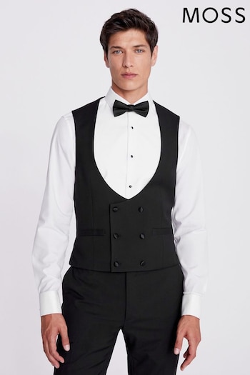 MOSS Slim Fit Black Waistcoat (N02264) | £70