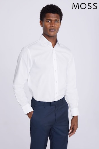 MOSS Regular Fit Stretch Contrast White Shirt (N02267) | £35