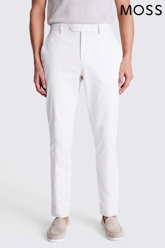 White clearance fitted trousers