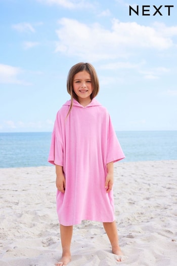 Pink Oversized Hooded Towelling Cover-Up (N02401) | £20 - £26