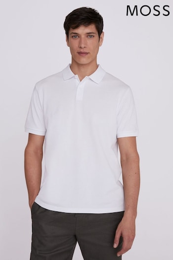 MOSS White Pique Polo Shirt (N02461) | £25
