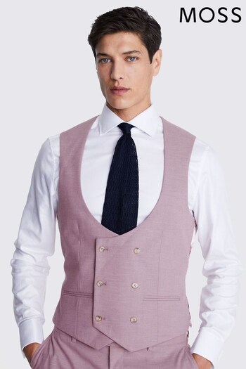 MOSS Slim Fit Pink Quartz Waistcoat (N02499) | £80