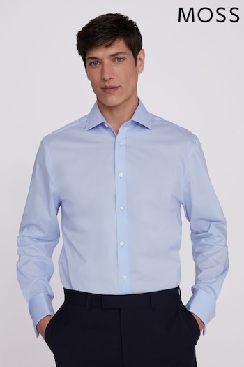 MOSS Regular Fit Sky Blue Stretch Shirt (N02506) | £35