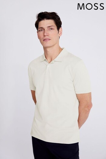 MOSS Cream Pique Polo Shirt (N02511) | £25