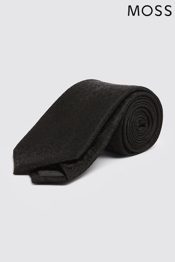 MOSS Oxford Silk Black Tie (N02533) | £30