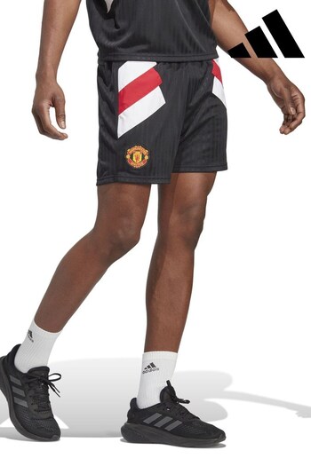 adidas Black Manchester United Icon Shorts (N02566) | £50