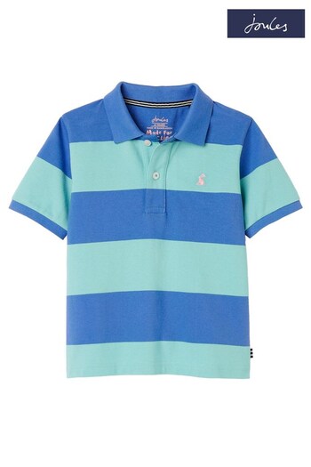 Joules Blue Filbert-Stripe Polo branco Shirt 2-12 Years (N02606) | £16.95 - £20.95