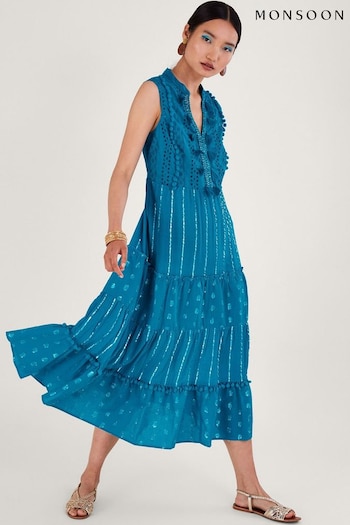 Monsoon Metallic Tassel Kaftan Dress (N02631) | £110
