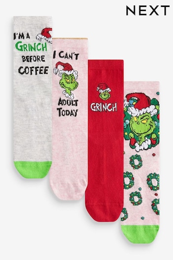 The Grinch Chritmas Ankle Socks 4 Packs (N02641) | £12