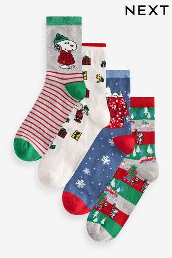 Snoopy Christmas Ankle Socks 4 Packs (N02642) | £12