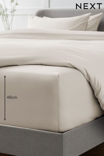 Stone Natural Collection Luxe 400 Thread Count Extra Deep Fitted 100% Egyptian Cotton Sateen Deep Fitted Sheet (N02732) | £28 - £45
