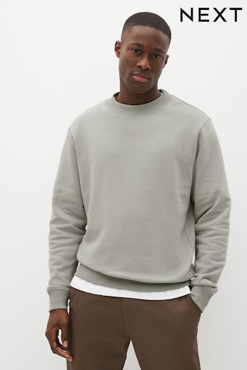 Light Grey Regular Fit Jersey Cotton Rich Crew Sweatshirt (N02735) | £26