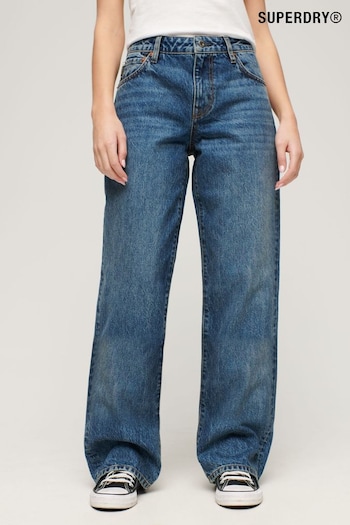 Superdry Blue Mid Rise Wide Leg Jeans (N02743) | £65