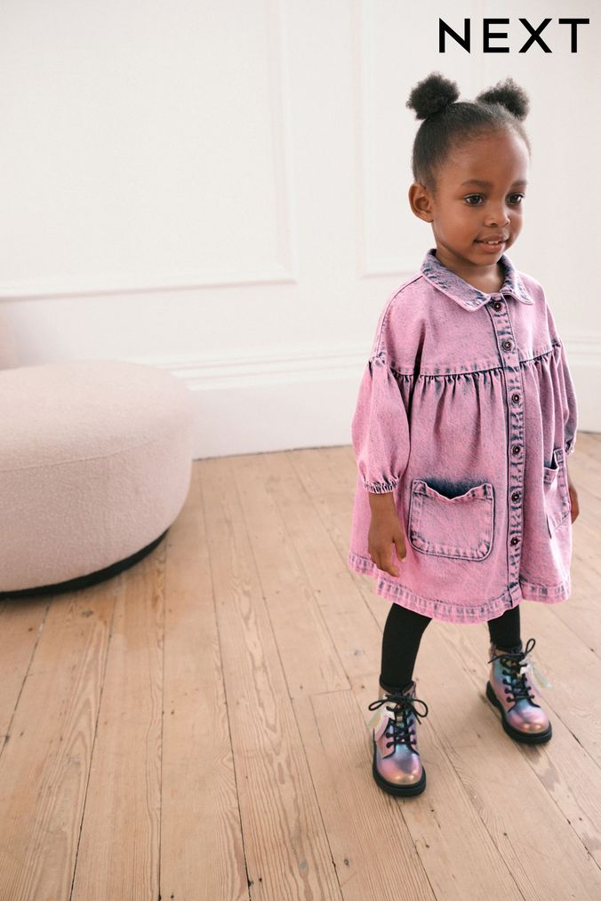 Buy Girls Denim Long Sleeve Dresses Online Next UK