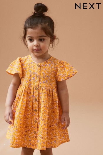 Yellow Ditsy Cotton Button Up ROTATE Dress (3mths-8yrs) (N02834) | £10 - £13