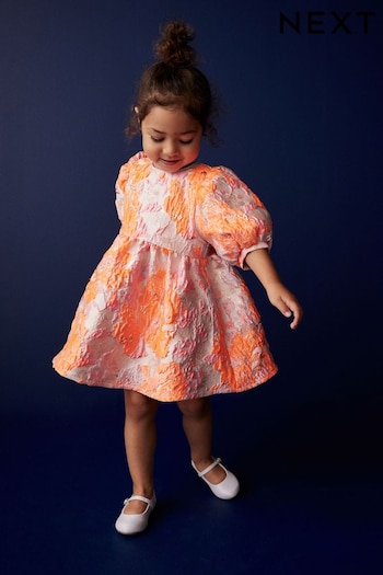 Pink/Orange Floral Jacquard Prom Dress (12mths-10yrs) (N02859) | £36 - £42