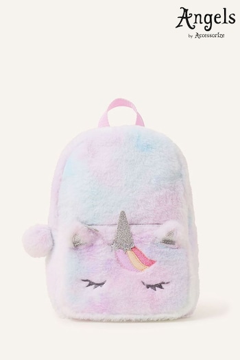 Angels By Accessorize Kids Pink Fluffy Unicorn Backpack (N02886) | £18