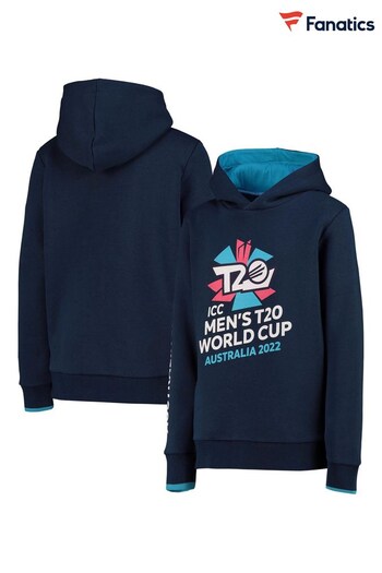 Fanatics ICC Mens T20 World Cup Core Large Logo Graphic Blue Hoodie (N02912) | £35