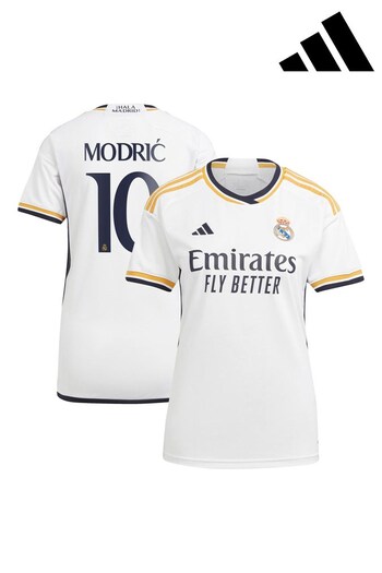 adidas White Real Madrid Bianco Shirt 2023-24 Womens (N02928) | £98