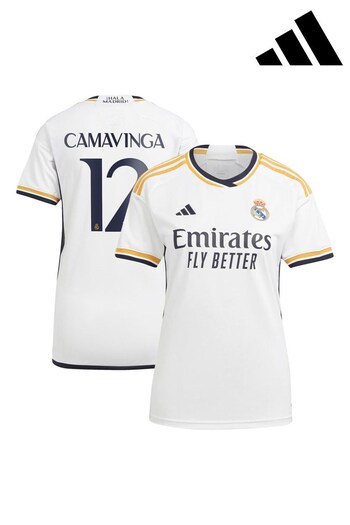 adidas White Real Madrid Home Shirt 2023-24 Womens (N02949) | £98