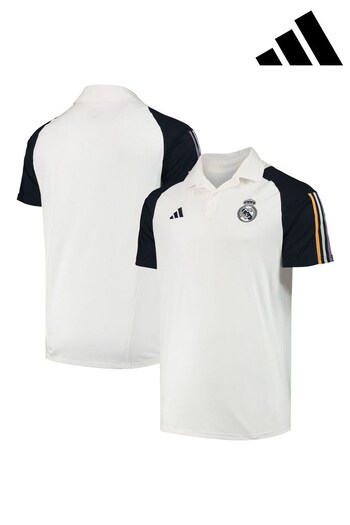 adidas White Real Madrid Training Polo Shirt (N02996) | £40