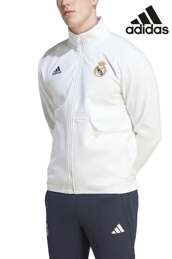 adidas White Real Madrid Anthem Jacket (N02997) | £90