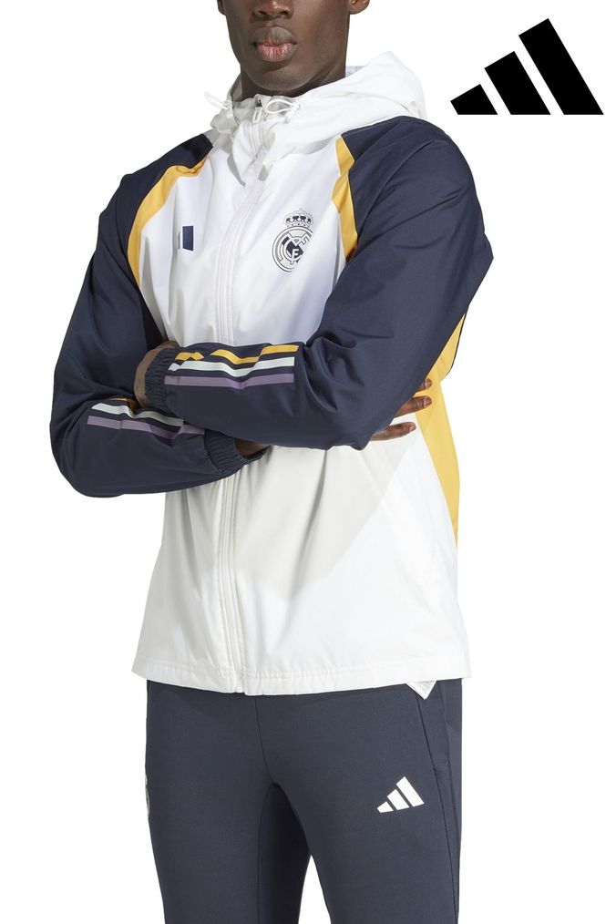 White and on sale gold adidas jacket