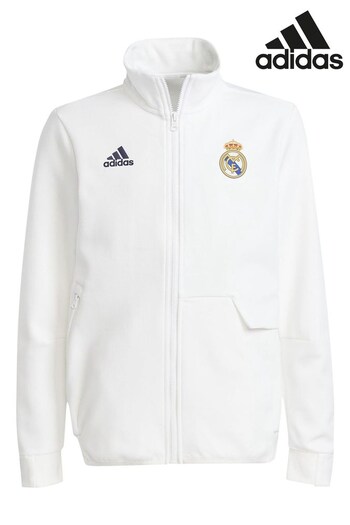 adidas White Real Madrid Anthem Jacket (N04021) | £70