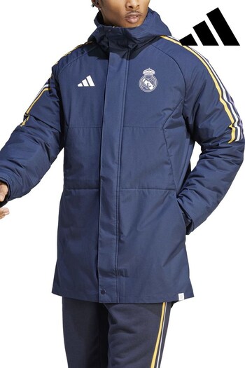 adidas Blue Real Madrid Training Stadium Parka Jacket (N04026) | £170