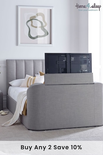 time4sleep Grey Lucille Upholstered TV Bed Frame (N04049) | £800 - £900