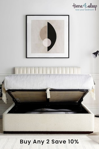 time4sleep Cream Anna Boucle Ottoman Bed Frame (N04054) | £550 - £650