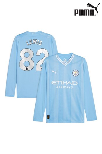 Puma Blue Lewis - 82 Manchester City Home Long Sleeves Shirt (N04065) | £80